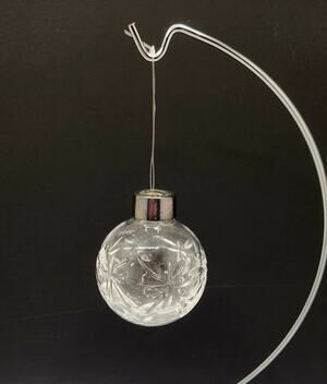 Royal Doulton Crystal Christmas Ball Ornament 1991 Etched Holiday Glass Vintage